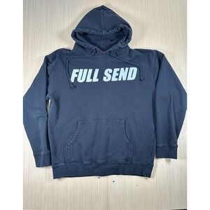 Full Send Hoodie Mens Medium Black Fleece Lined Casual Spellout Logo Drawstring